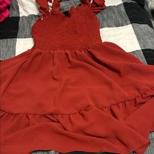 SHEIN Vibrant Red Kids Casual Dress